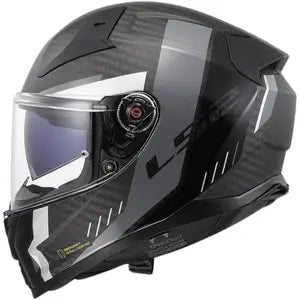Capacete LS2 Vector 2 FF811 Carbon Grid - Preto/Cinza Fosco