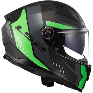 Capacete LS2 Vector 2 FF811 Carbon Grid - Verde Fluor Fosco