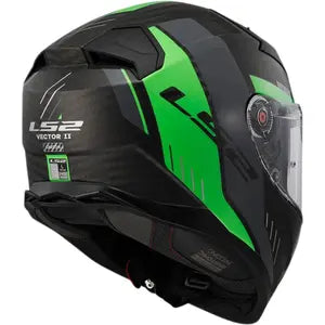 Capacete LS2 Vector 2 FF811 Carbon Grid - Verde Fluor Fosco