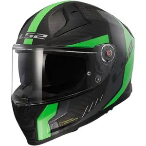 Capacete LS2 Vector 2 FF811 Carbon Grid - Verde Fluor Fosco