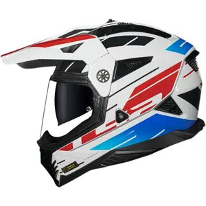 Capacete LS2 MX702 Pioneer 2 Namib - Branco/Azul/Vermelho
