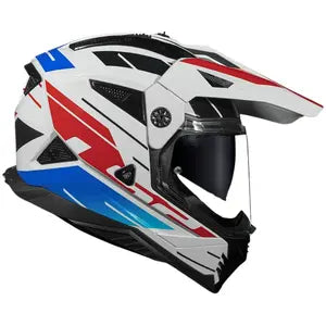 Capacete LS2 MX702 Pioneer 2 Namib - Branco/Azul/Vermelho