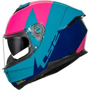 Capacete LS2 Stream 2 Thunderbiz - Azul Navy/Rosa